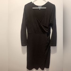 Modcloth Knit On The Town Faux Wrap Dress